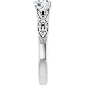 Rings 14K White  5.8 mm Round Engagement Ring Mounting