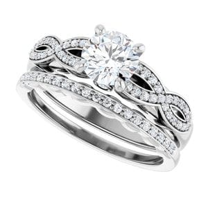 Rings 14K White  5.8 mm Round Engagement Ring Mounting