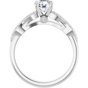 Rings 14K White  5.8 mm Round Engagement Ring Mounting