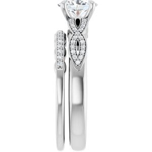 Rings 14K White  7x5 mm Oval Engagement Ring Mounting