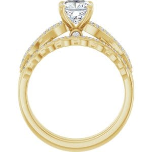 Rings 14K Yellow  6 mm Cushion Engagement Ring Mounting