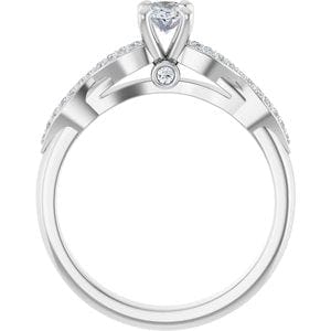 Rings 14K White  6x4 mm Oval Engagement Ring Mounting