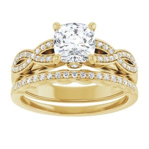 Rings 14K Yellow  6 mm Cushion Engagement Ring Mounting