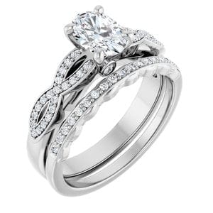 Rings 14K White  7x5 mm Oval Engagement Ring Mounting