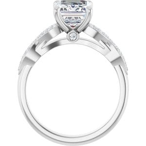 Rings 14K White  9x7 mm Emerald Engagement Ring Mounting