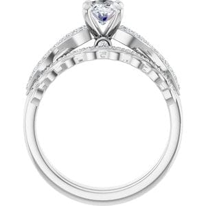 Rings 14K White  7x5 mm Oval Engagement Ring Mounting