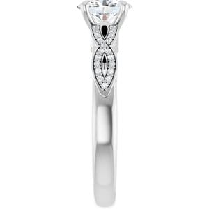 Rings 14K White  7x5 mm Oval Engagement Ring Mounting