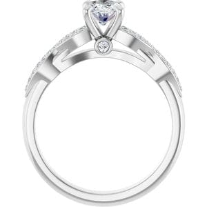 Rings 14K White  7x5 mm Oval Engagement Ring Mounting