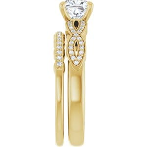 Rings 14K Yellow  6 mm Cushion Engagement Ring Mounting
