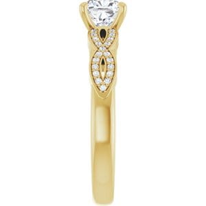 Rings 14K Yellow  6 mm Cushion Engagement Ring Mounting