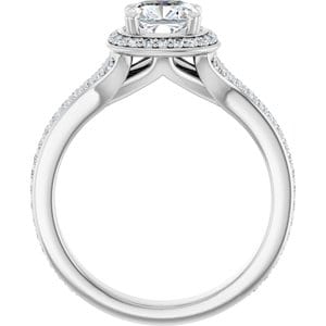 Rings 14K White  6 mm Cushion Engagement Ring Mounting