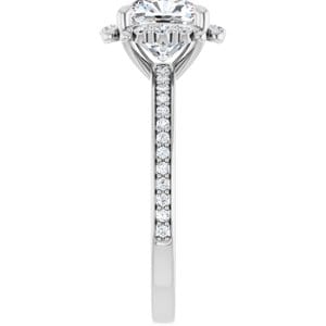 Rings 14K White 7x7 mm Cushion Halo-Style Engagement Ring Mounting