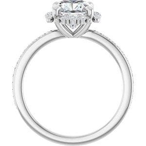Rings 14K White 7x7 mm Cushion Halo-Style Engagement Ring Mounting