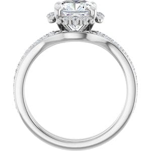 Rings 14K White 7x7 mm Cushion Halo-Style Engagement Ring Mounting