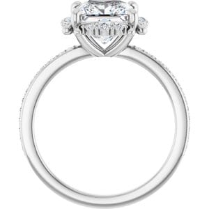 Rings 14K White 7x7 mm Square Halo-Style Engagement Ring Mounting
