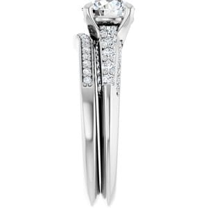 Rings 14K White  6.5 mm Round Engagement Ring Mounting