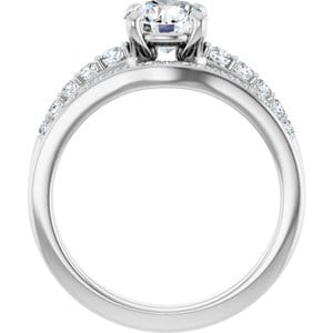 Rings 14K White  6.5 mm Round Engagement Ring Mounting