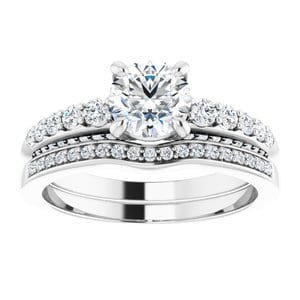 Rings 14K White  6 mm Round Engagement Ring Mounting