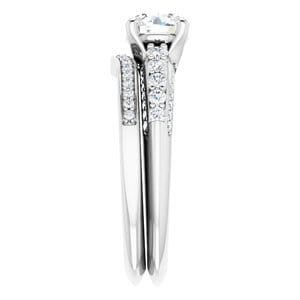 Rings 14K White  6 mm Round Engagement Ring Mounting