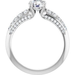 Rings 14K White  6 mm Round Engagement Ring Mounting