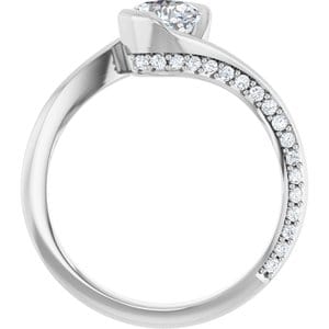 Rings Platinum 5x5 mm Cushion 1/4 CTW Natural Diamond Semi-Set Engagement Ring