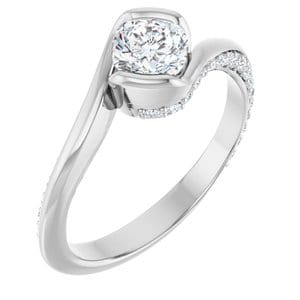Rings Platinum 5x5 mm Cushion 1/4 CTW Natural Diamond Semi-Set Engagement Ring