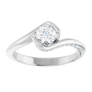 Rings Platinum 5x5 mm Cushion 1/4 CTW Natural Diamond Semi-Set Engagement Ring