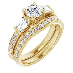 Rings 14K Yellow 5.2 mm Round Engagement Ring Mounting