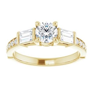 Rings 14K Yellow 5.2 mm Round Engagement Ring Mounting