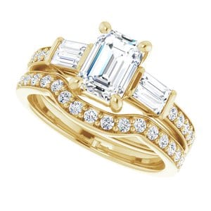 Rings 14K Yellow 7x5 mm Emerald Engagement Ring Mounting