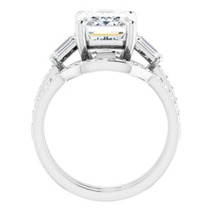 Rings 14K X1 White 10x8 mm Emerald Engagement Ring Mounting