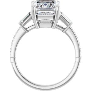 Rings 14K X1 White 10x8 mm Emerald Engagement Ring Mounting