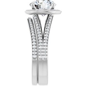 Rings 14K White 8.2 mm Round Engagement Ring Mounting