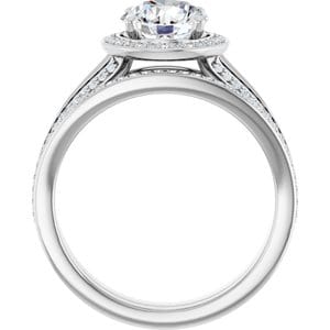 Rings 14K White 7 mm Round Engagement Ring Mounting