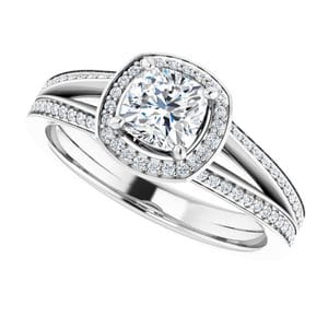 Rings Platinum 5 mm Cushion Engagement Ring Mounting
