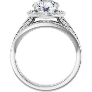 Rings 14K White 8.2 mm Round Engagement Ring Mounting