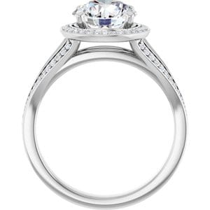 Rings 14K White 8.2 mm Round Engagement Ring Mounting