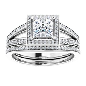 Rings 14K White 5 mm Square Engagement Ring Mounting