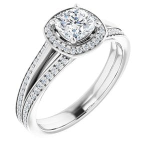 Rings Platinum 5 mm Cushion Engagement Ring Mounting