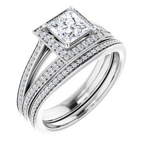 Rings 14K White 5 mm Square Engagement Ring Mounting
