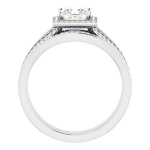Rings 14K White 5 mm Square Engagement Ring Mounting