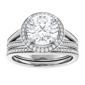 Rings 14K White 8.2 mm Round Engagement Ring Mounting