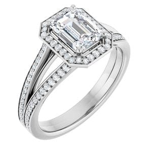 Rings 14K White 7x5 mm Emerald Engagement Ring Mounting