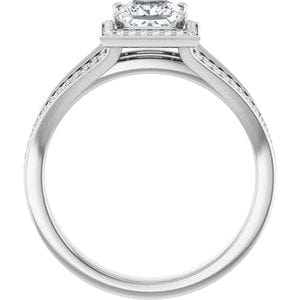 Rings 14K White 5 mm Square Engagement Ring Mounting