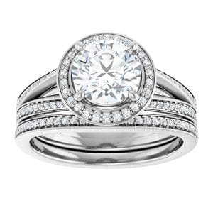 Rings 14K White 7 mm Round Engagement Ring Mounting