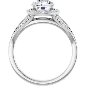 Rings 14K White 7 mm Round Engagement Ring Mounting