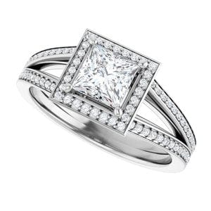 Rings 14K White 5 mm Square Engagement Ring Mounting