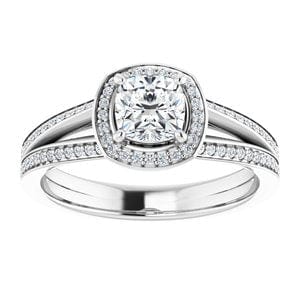 Rings Platinum 5 mm Cushion Engagement Ring Mounting