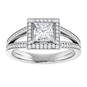 Rings 14K White 5 mm Square Engagement Ring Mounting