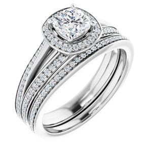 Rings Platinum 5 mm Cushion Engagement Ring Mounting